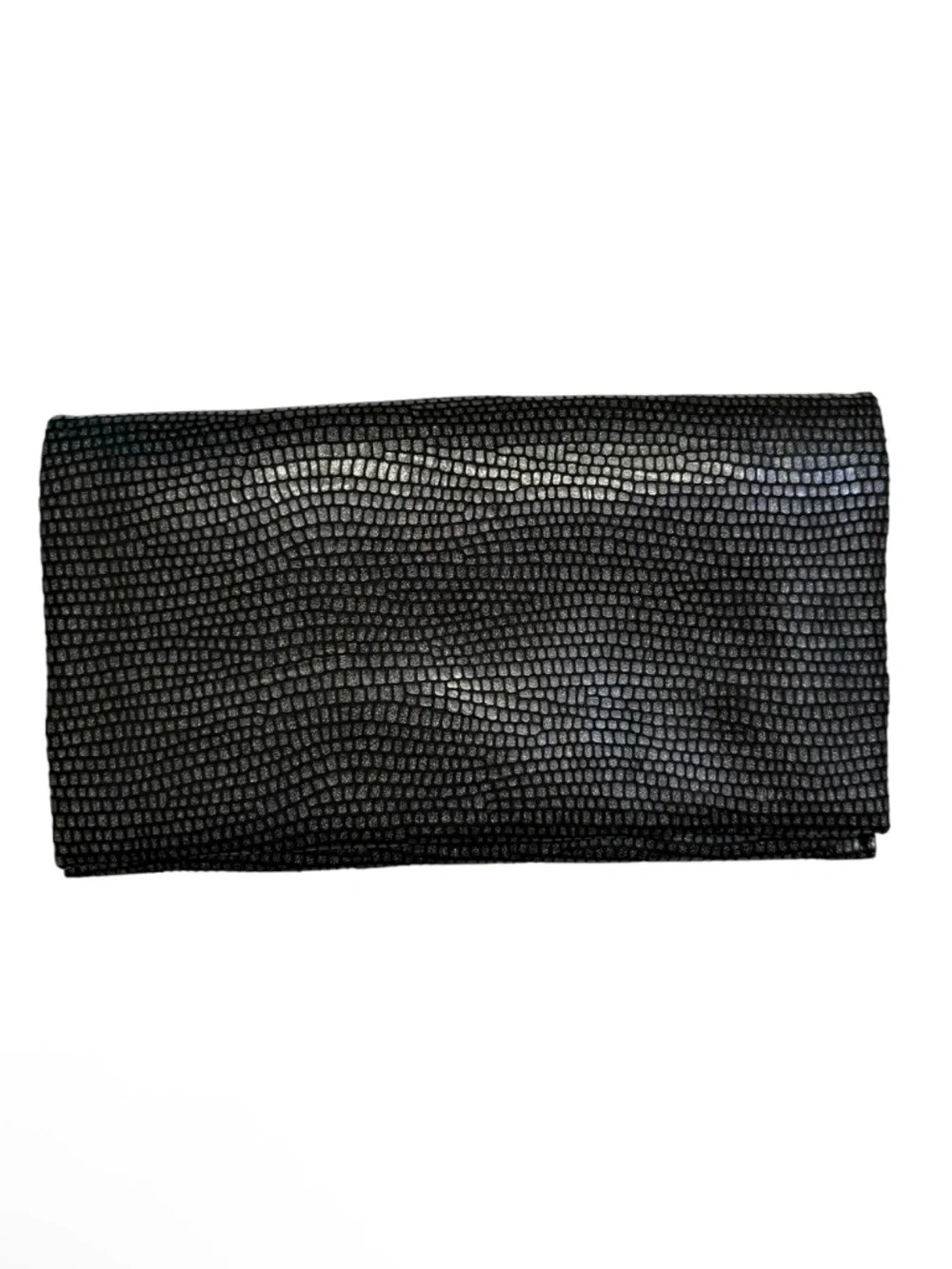 Latico black textured leather wallet clutch